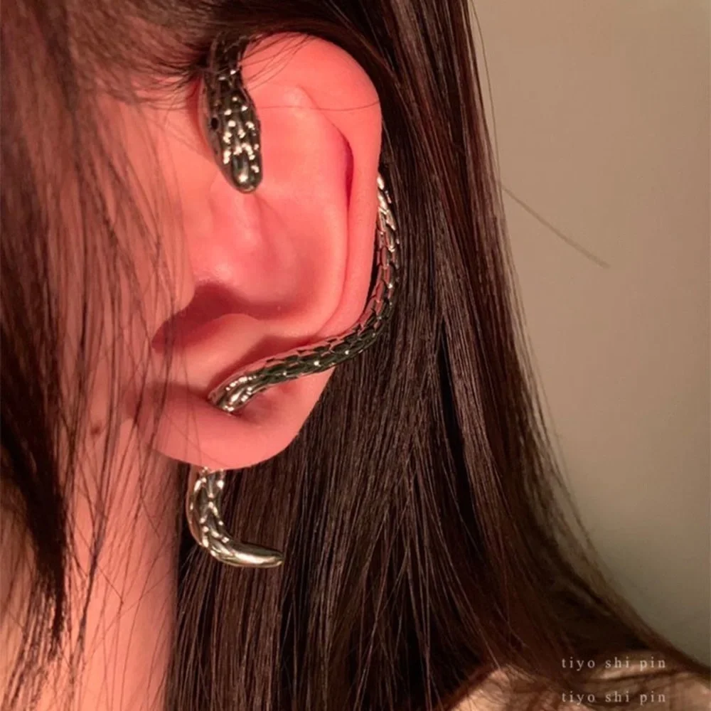 4/$15 Silver Snake Earring Crawler Cuff